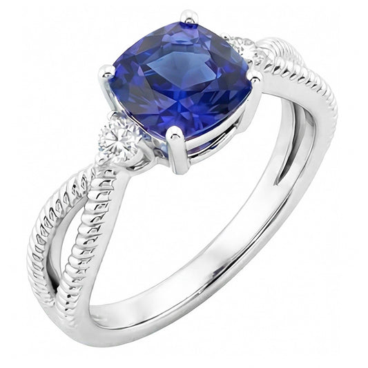 vero round diamante 2.25carati anello vista frontale