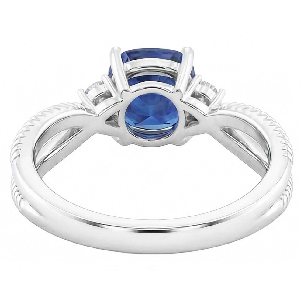 vero round diamante 2.25carati anello vista di profilo