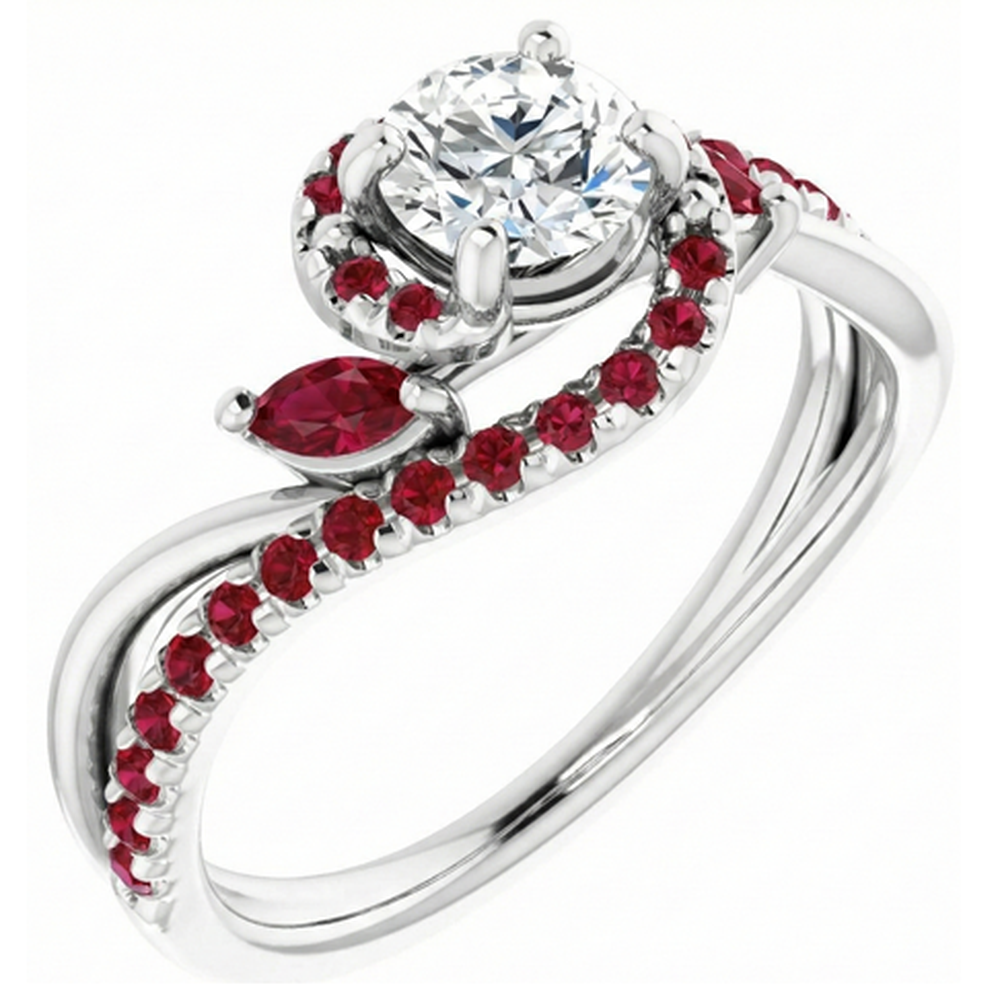 Anello con diamante 1.65 carati gioielli da donna con rubino birmano