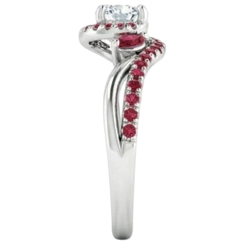 Anello con diamante 1.65 carati gioielli da donna con rubino birmano