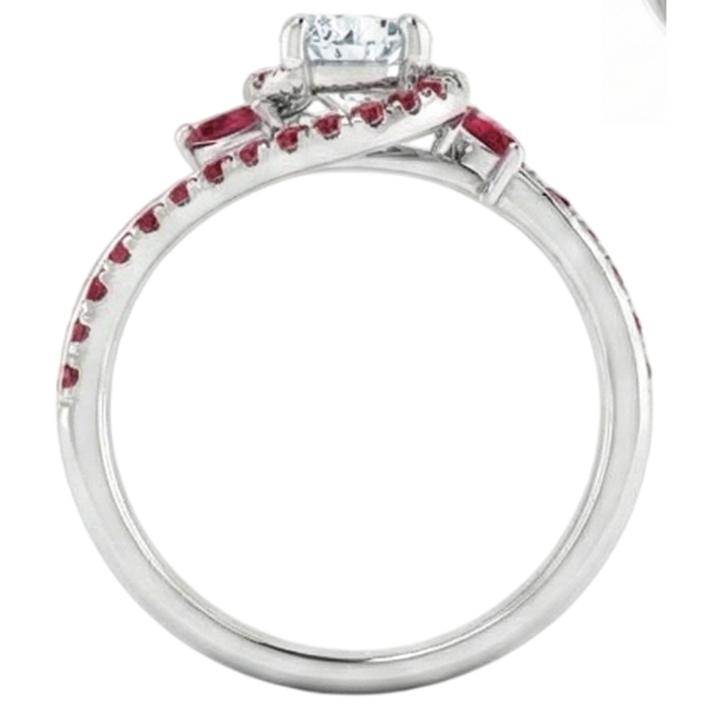 Anello con diamante 1.65 carati gioielli da donna con rubino birmano