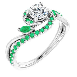 Anello con diamante 1.65 carati Gioielli con smeraldi Novità
