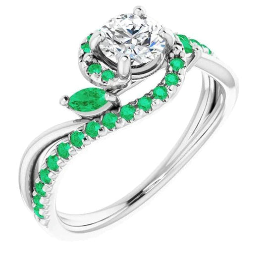Anello con diamante 1.65 carati Gioielli con smeraldi Novità