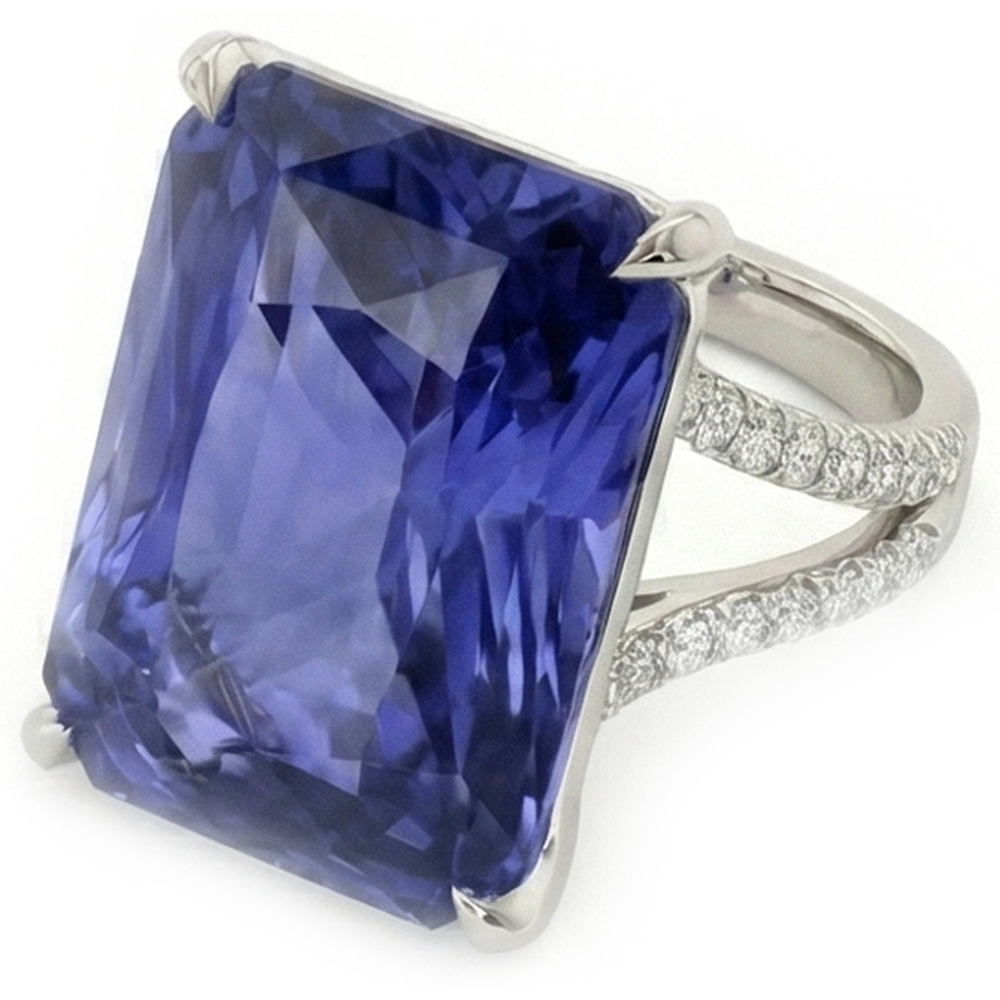 vero round diamante 7.50carati anello vista dall'alto