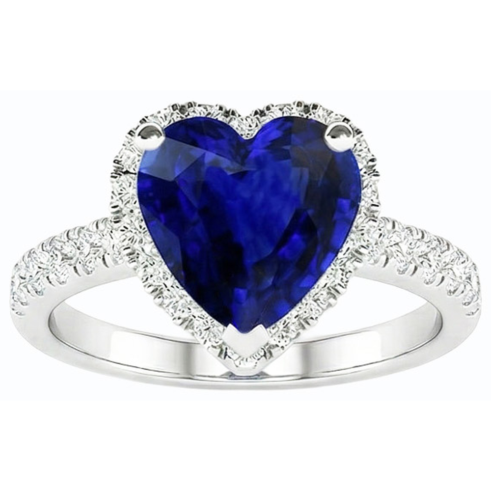 vero heart zaffiro 3.50carati anello dettaglio ravvicinato
