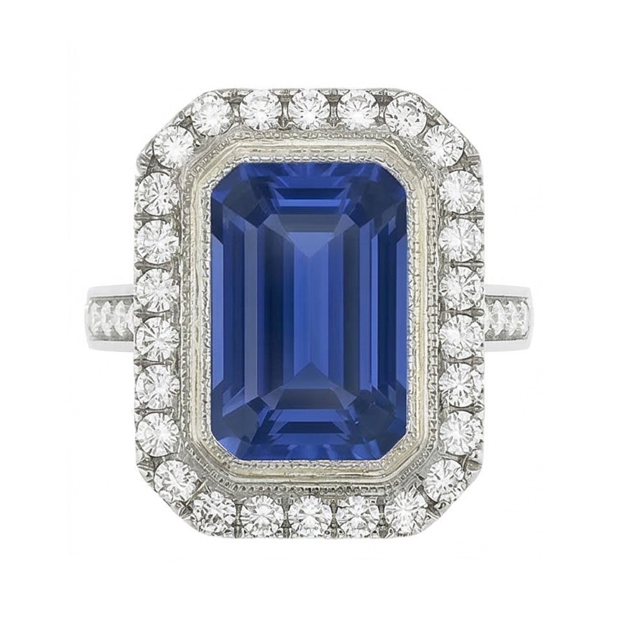 vero round diamante 4.50carati anello angolo laterale