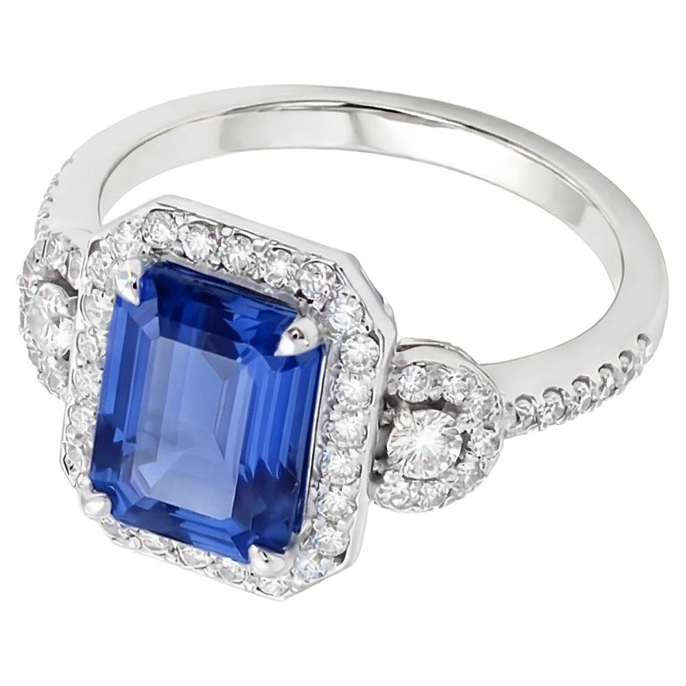 vero round diamante 4.50carati anello dettaglio ravvicinato