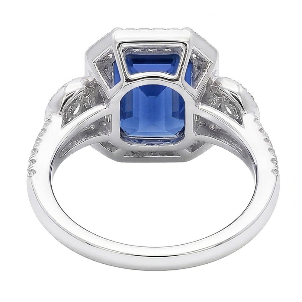 vero round diamante 4.50carati anello vista di profilo