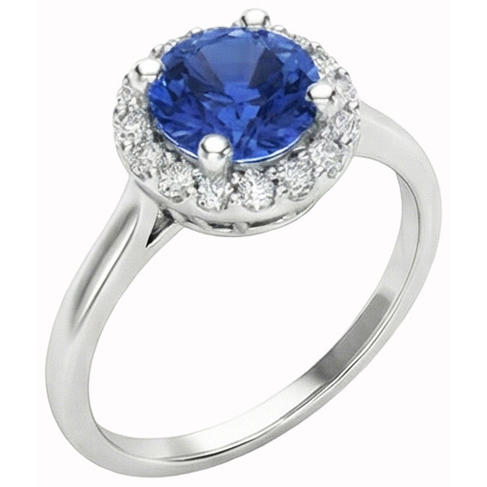 vero round diamante 2carati anello vista frontale