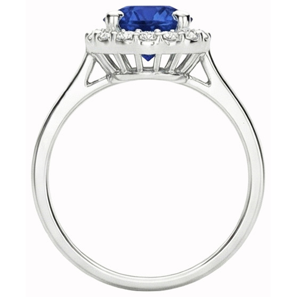 vero round diamante 2carati anello vista di profilo
