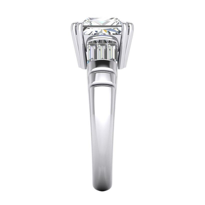 Anello con diamante grande da 4.51 ct. Anello di fidanzamento in oro con tre pietre di diamante - harrychadent.it