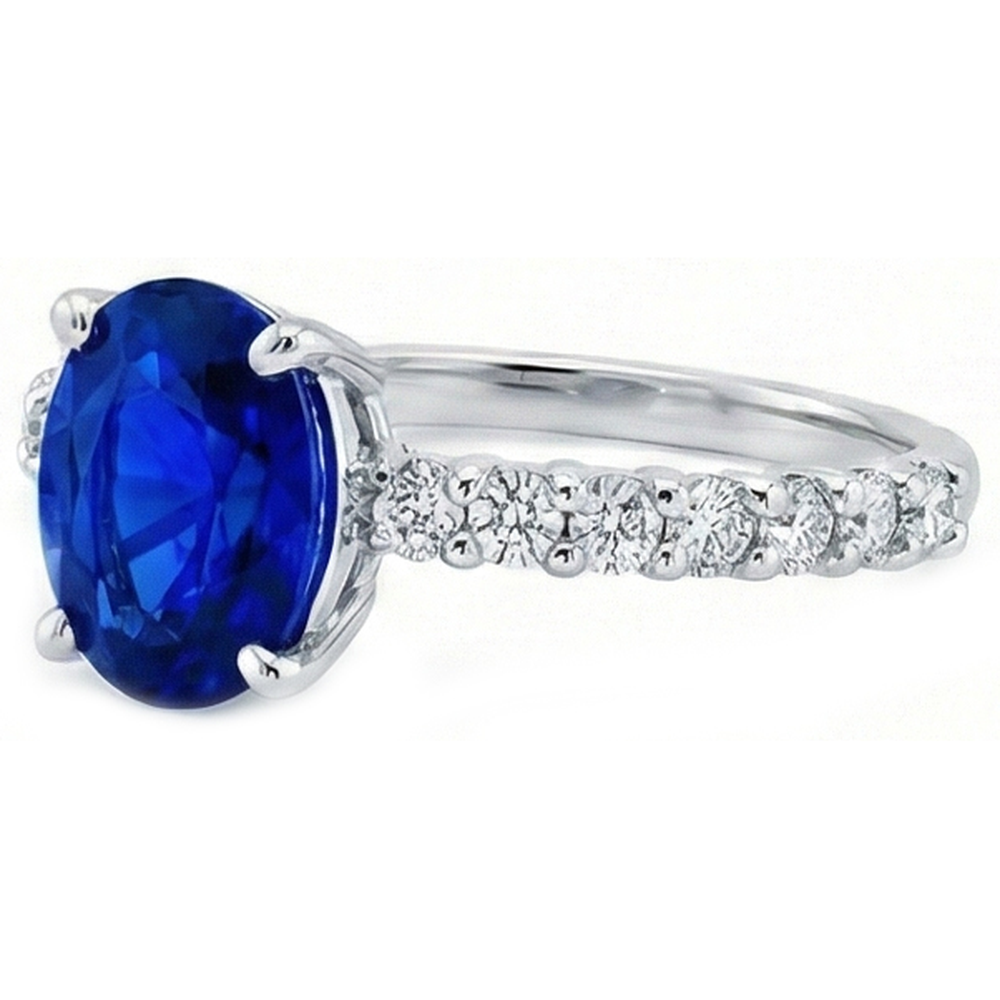 vero round diamante 4.50carati anello vista di profilo