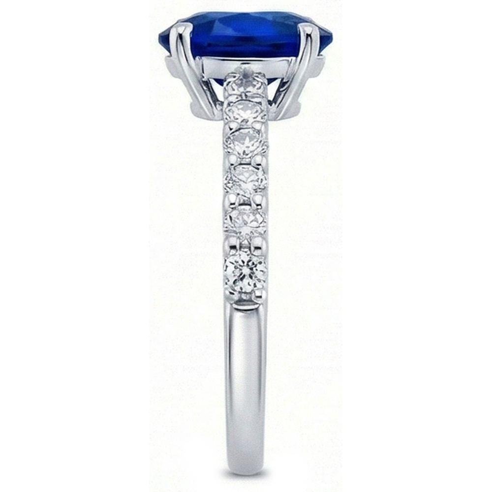 vero round diamante 4.50carati anello su bianco