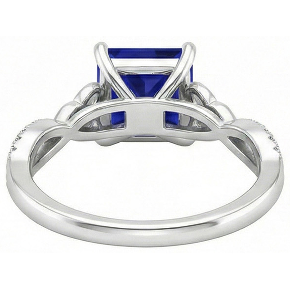 vero round diamante 4carati anello su bianco
