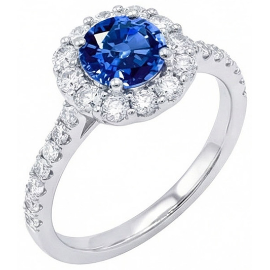 vero round diamante 1.50carati anello vista frontale