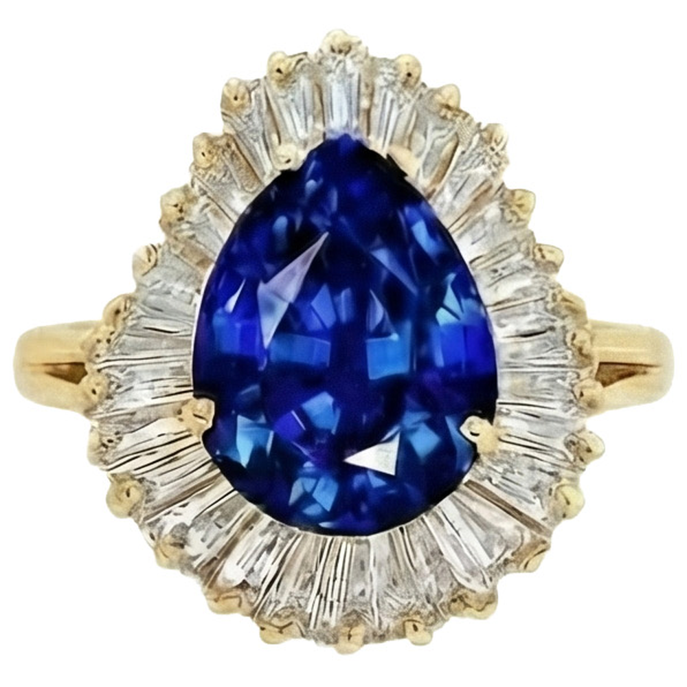 vero baguette diamante 4.70carati anello dettaglio ravvicinato