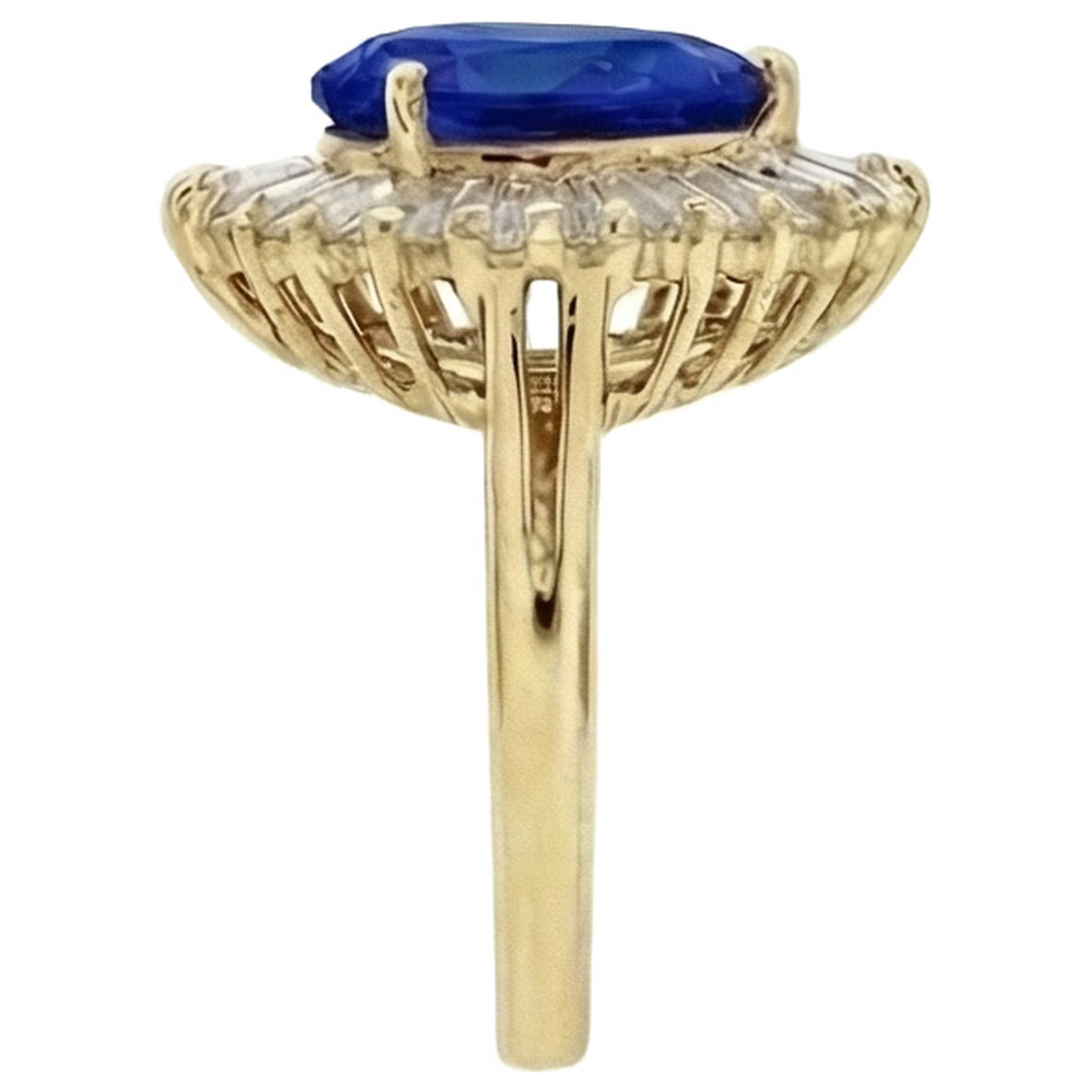 vero baguette diamante 4.70carati anello vista di profilo