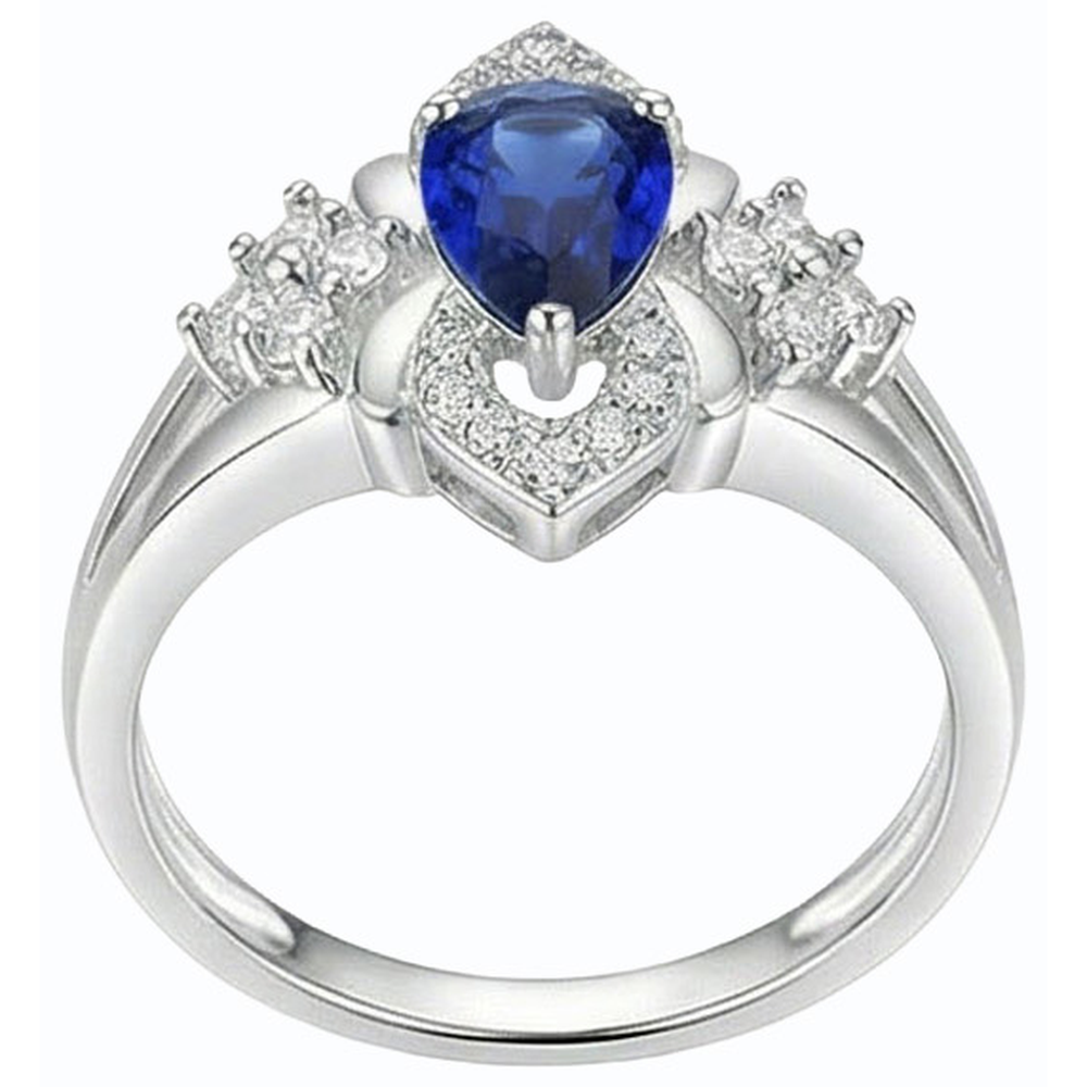vero pear diamante 2.50carati anello dettaglio ravvicinato