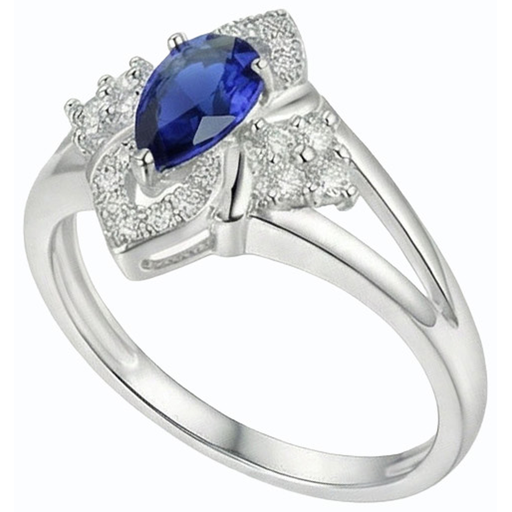 vero pear diamante 2.50carati anello vista dall'alto