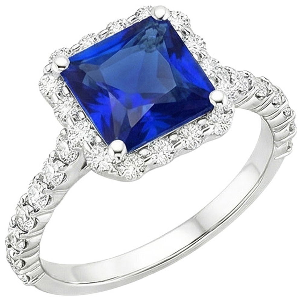 vero princess diamante 4.50carati anello vista dall'alto
