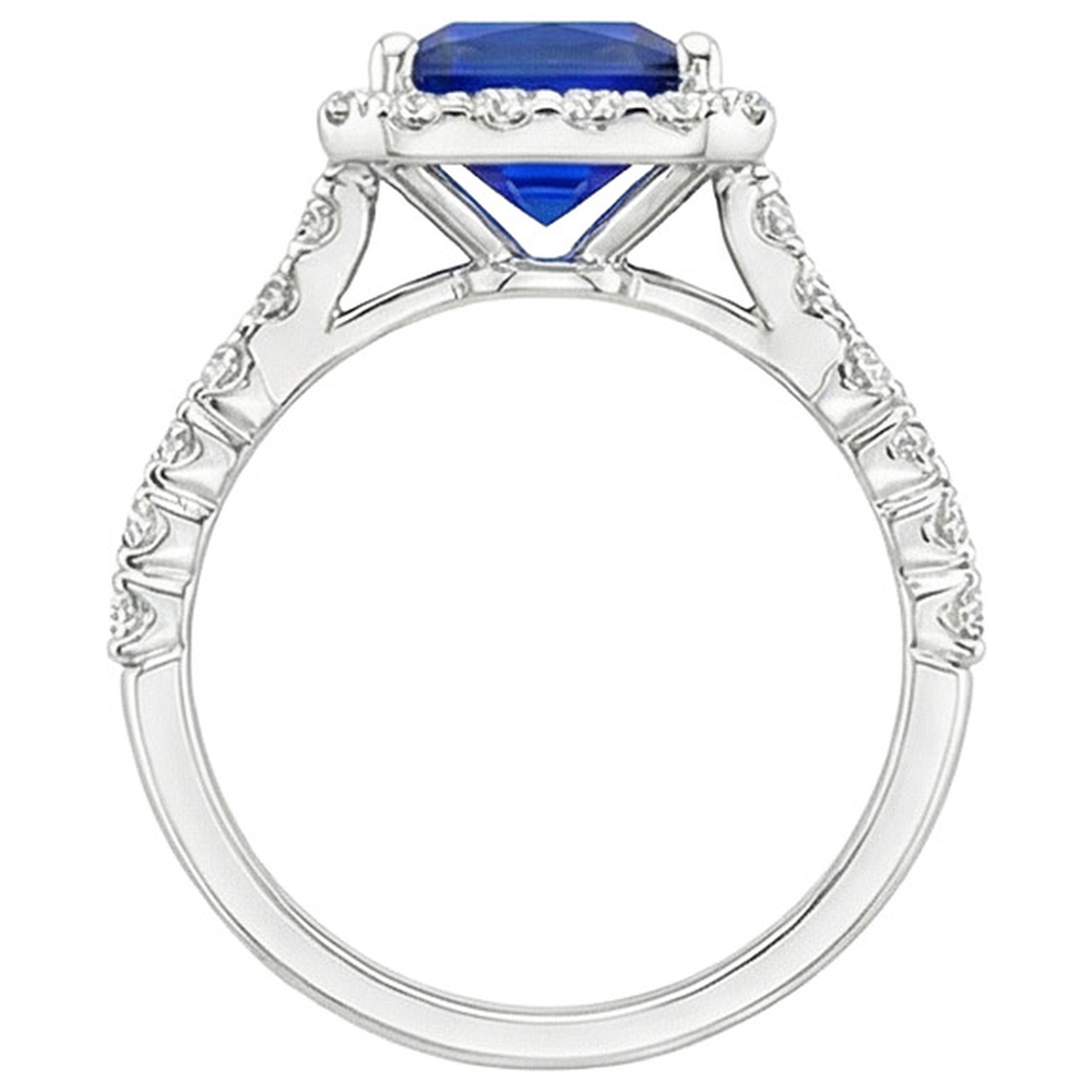 vero princess diamante 4.50carati anello su bianco
