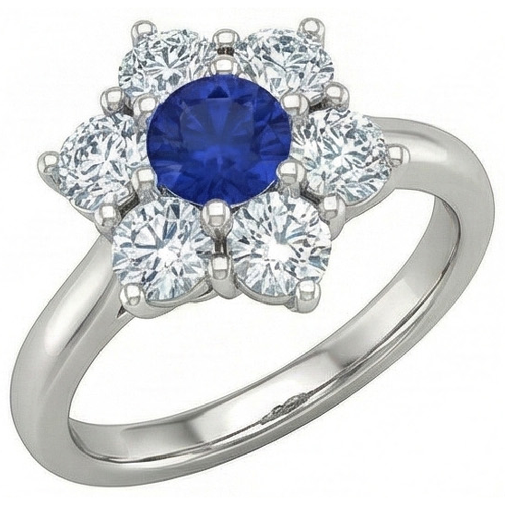 vero round diamante 4carati anello vista frontale