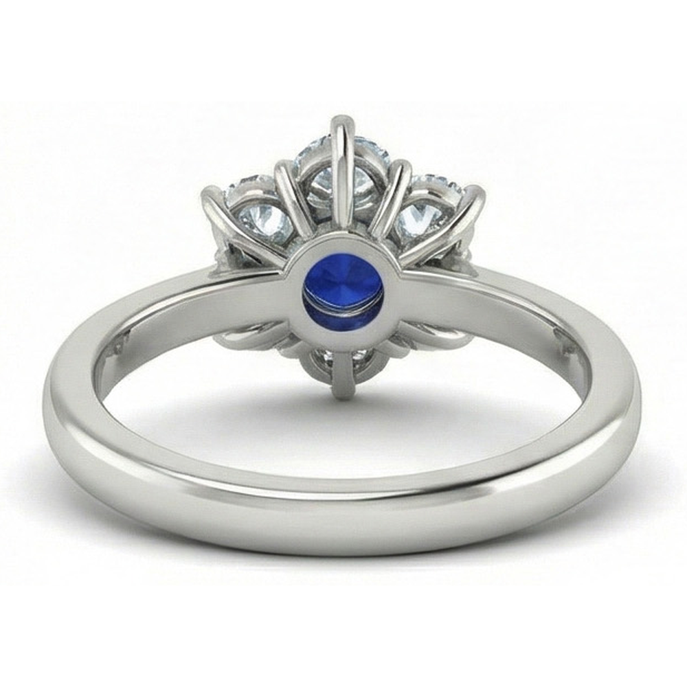 vero round diamante 4carati anello su bianco