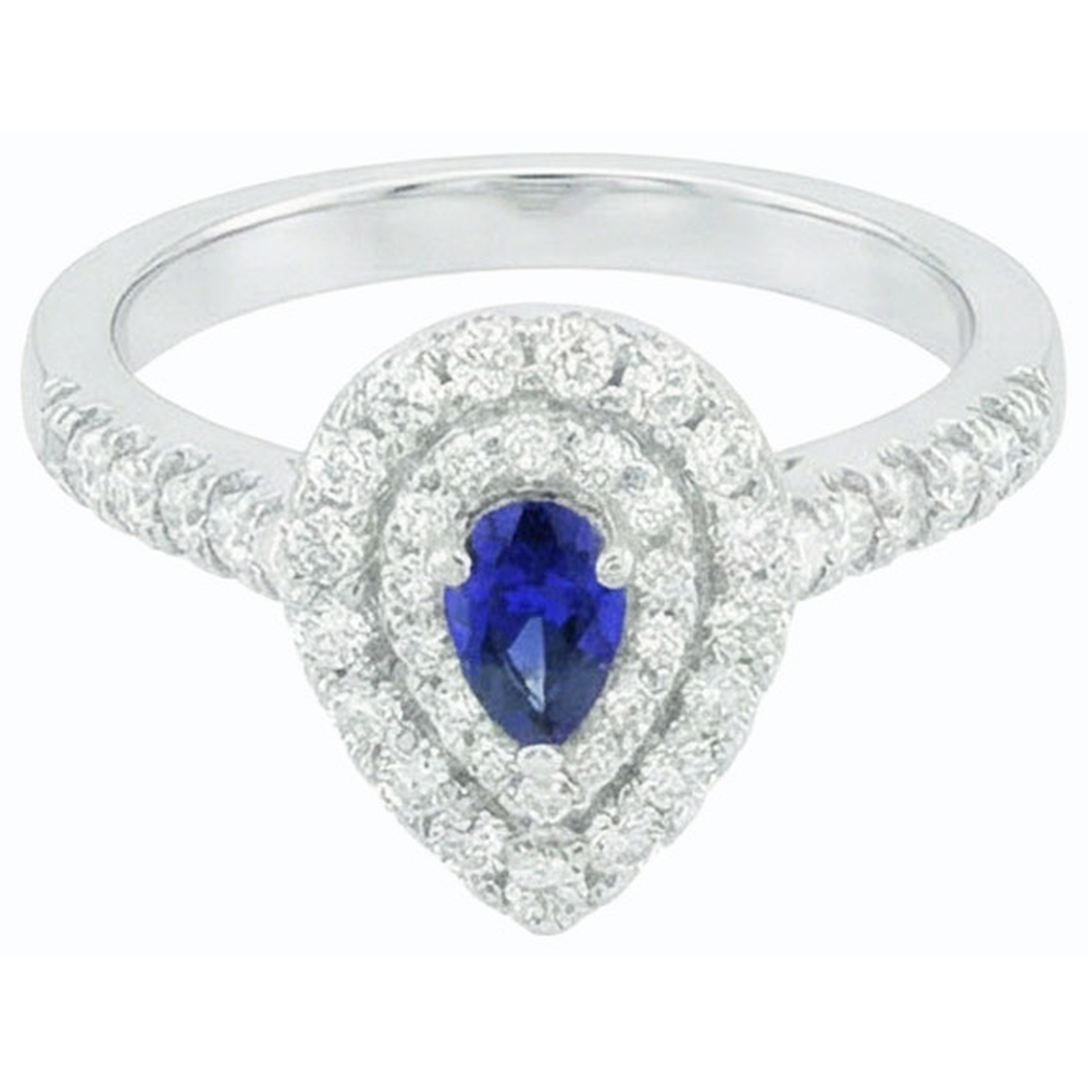 vero pear diamante 3carati anello angolo laterale