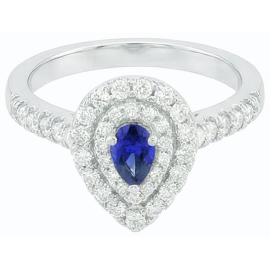 vero pear diamante 3carati anello angolo laterale
