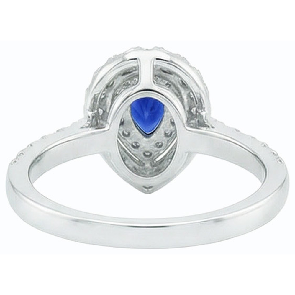 vero pear diamante 3carati anello dettaglio ravvicinato