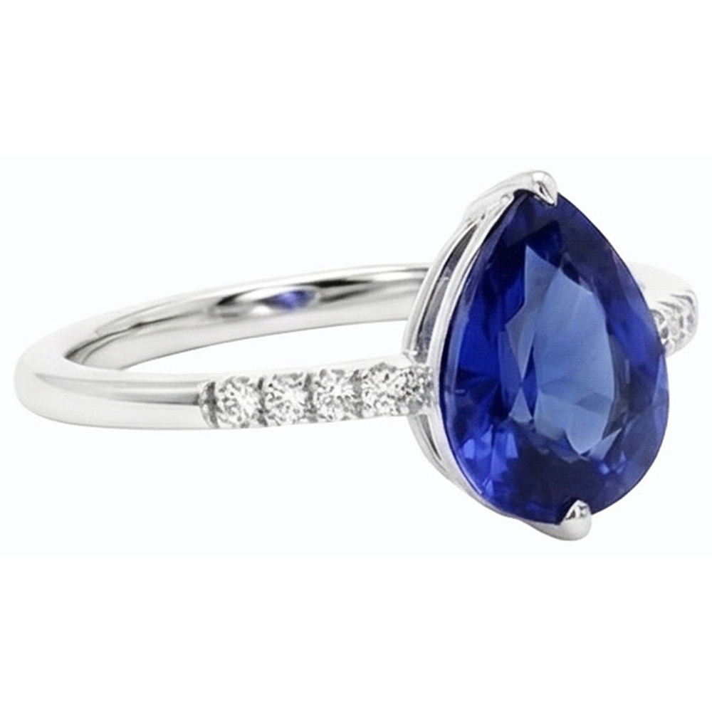 vero round diamante 3carati anello su bianco