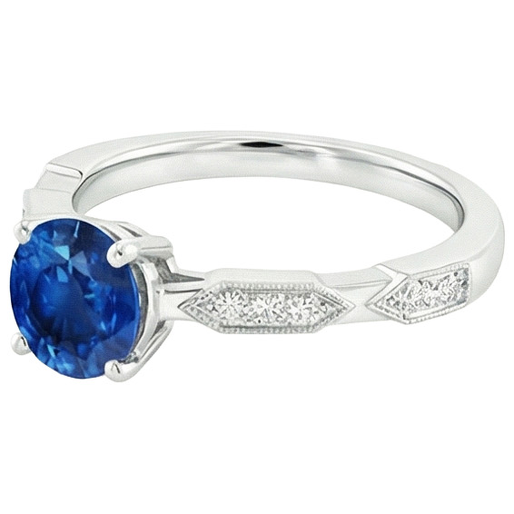 vero round diamante 2.25carati anello dettaglio ravvicinato