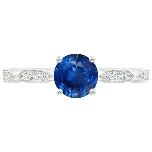 vero round diamante 2.25carati anello angolo laterale