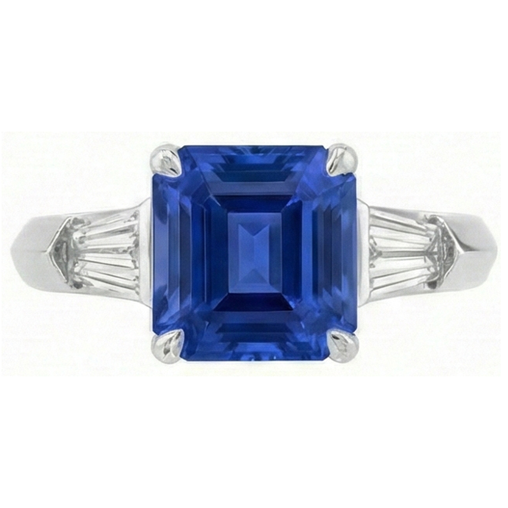 vero baguette diamante 6carati anello angolo laterale
