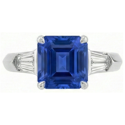 vero baguette diamante 6carati anello angolo laterale