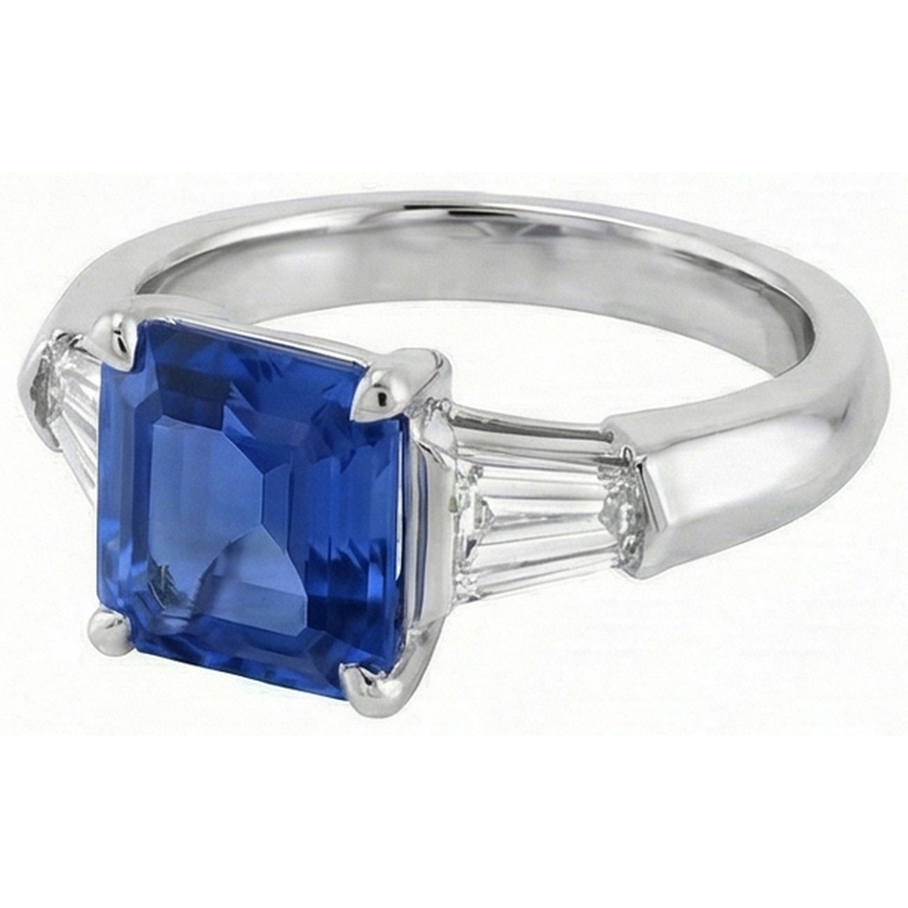 vero baguette diamante 6carati anello dettaglio ravvicinato