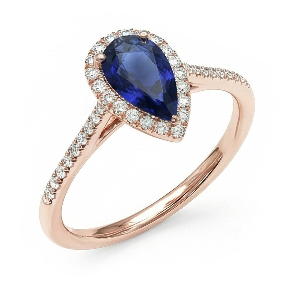 vero pear diamante 3.50carati anello vista dall'alto
