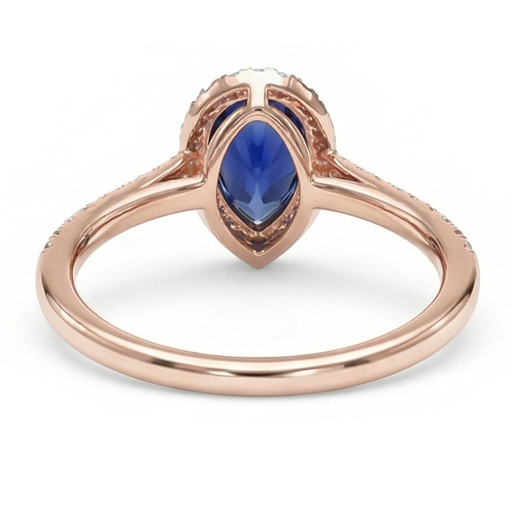vero pear diamante 3.50carati anello vista di profilo