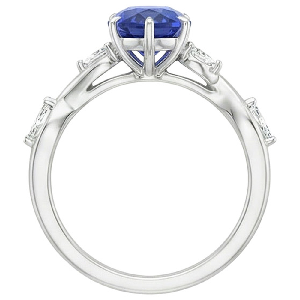 vero marquise diamante 3.50carati anello angolo laterale