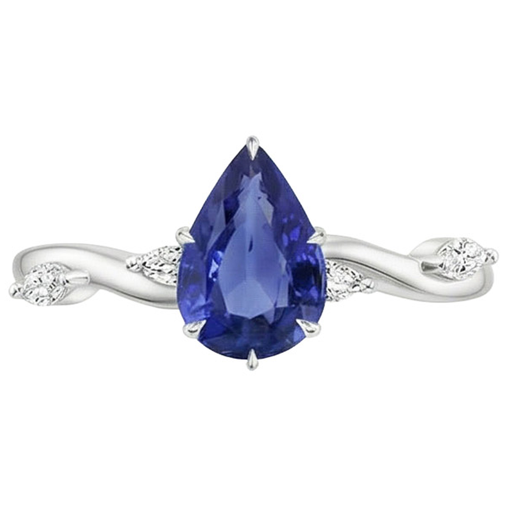 vero marquise diamante 3.50carati anello vista di profilo