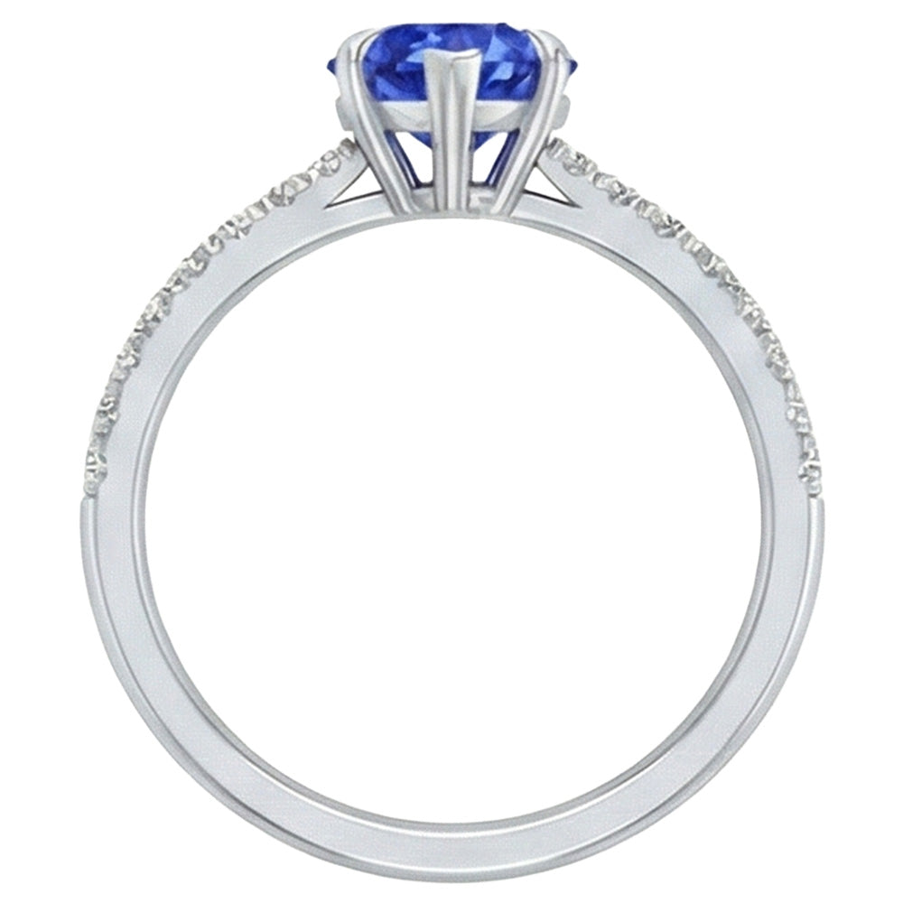vero round diamante 2carati anello vista di profilo