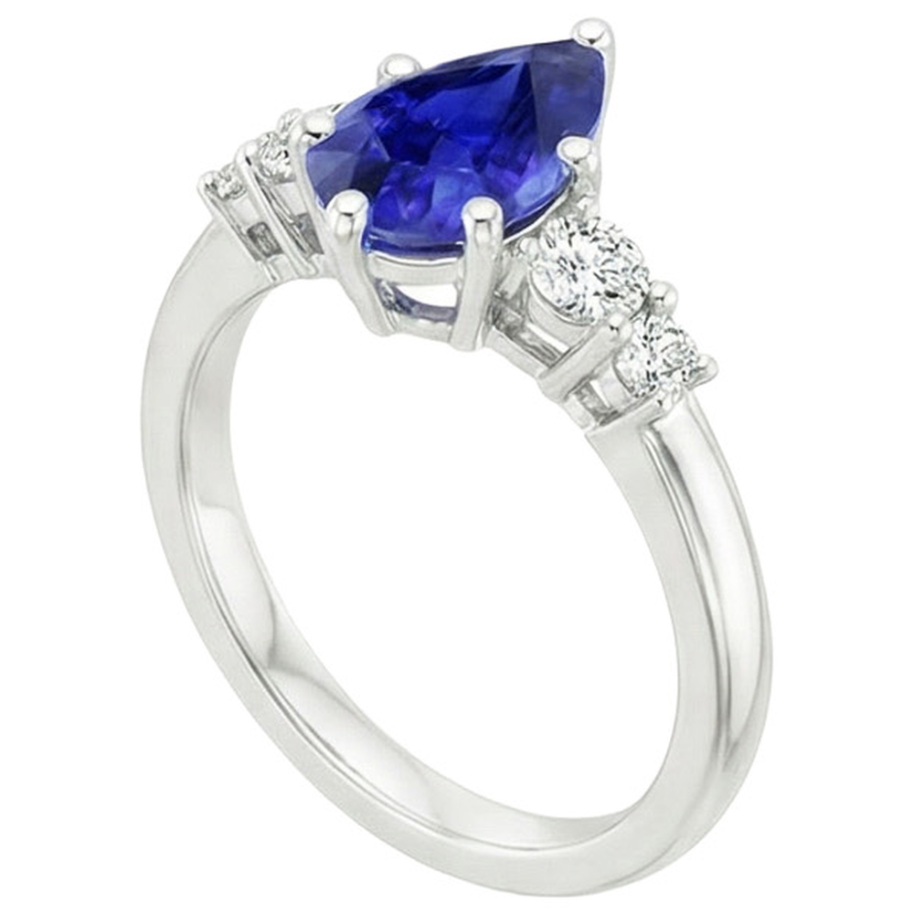 Anello con pietra blu
