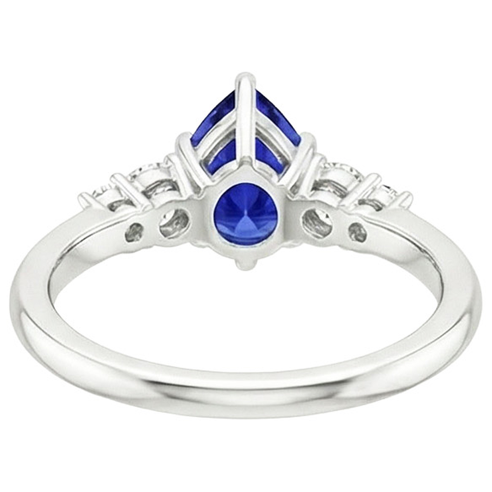 Anello con pietra blu