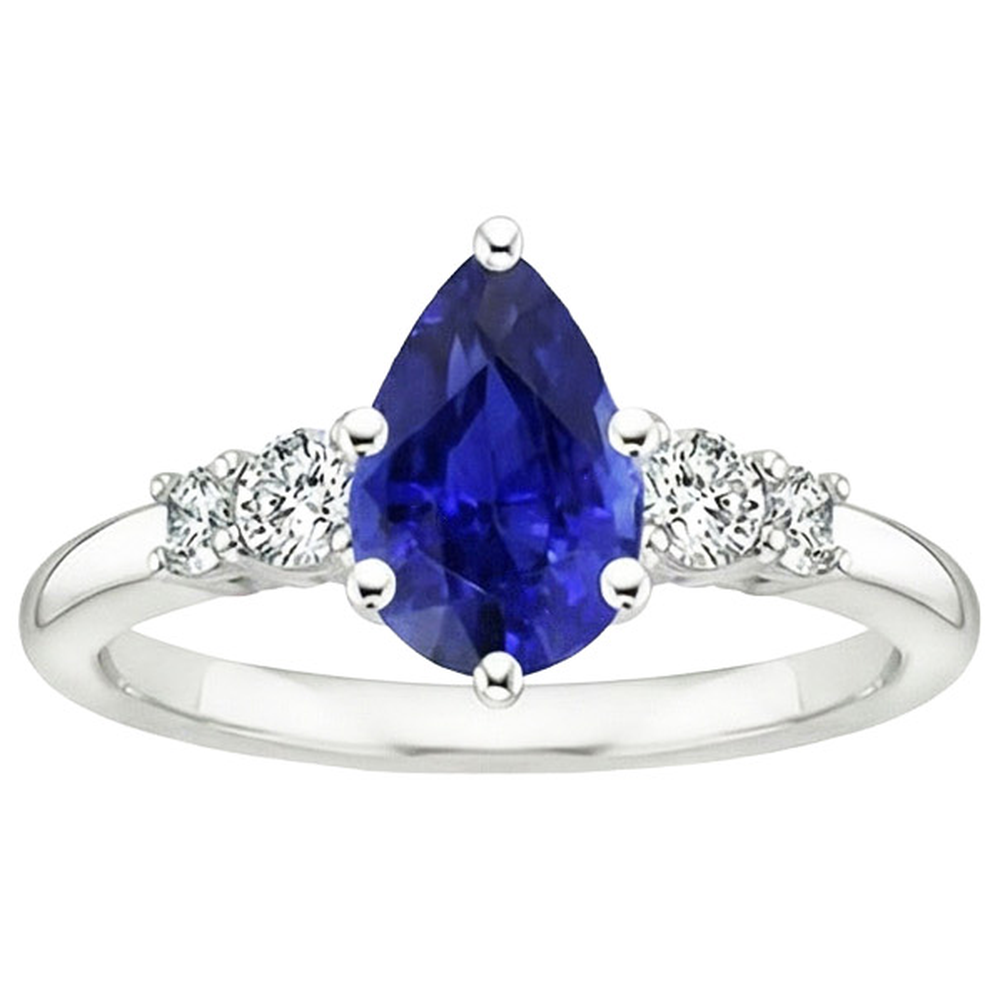 Anello con pietra blu