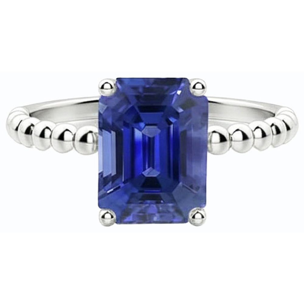 vero emerald zaffiro 3carati anello su bianco