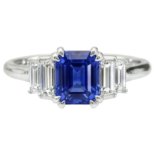 vero baguette diamante 3carati anello angolo laterale