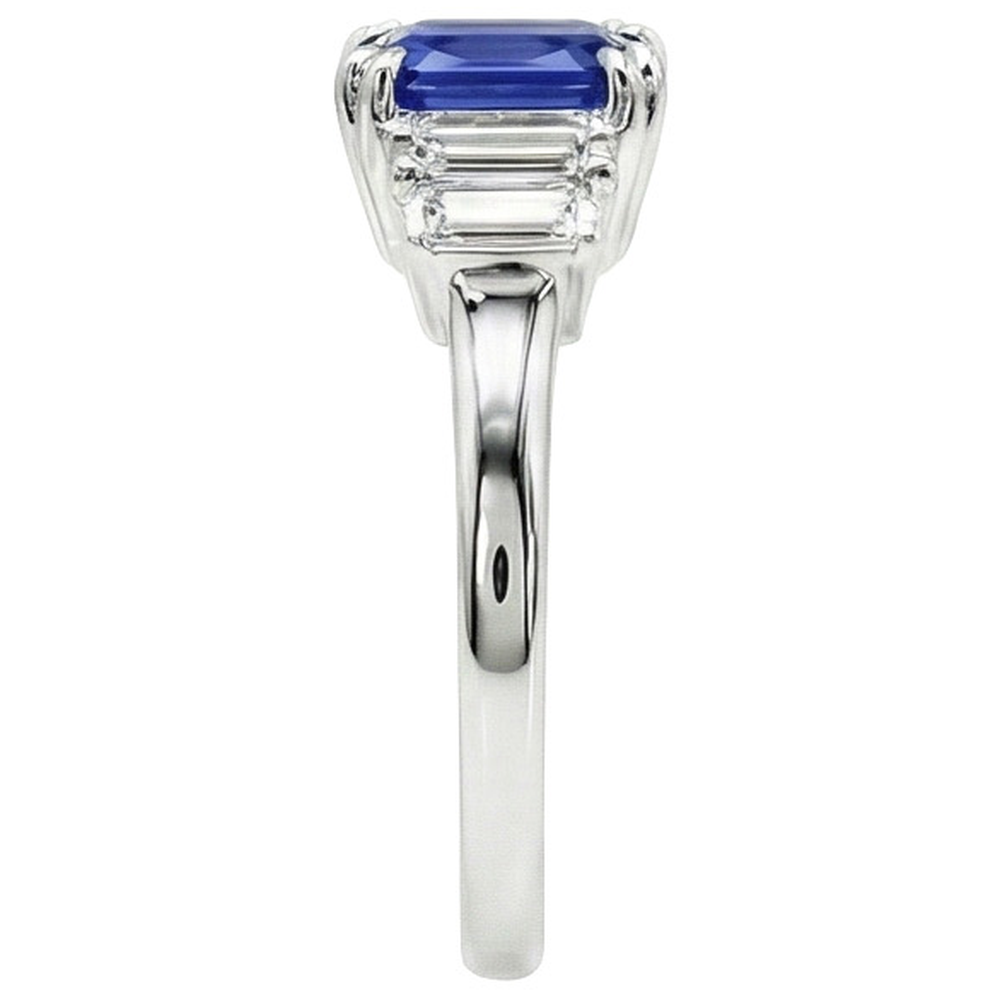 vero baguette diamante 3carati anello vista dall'alto