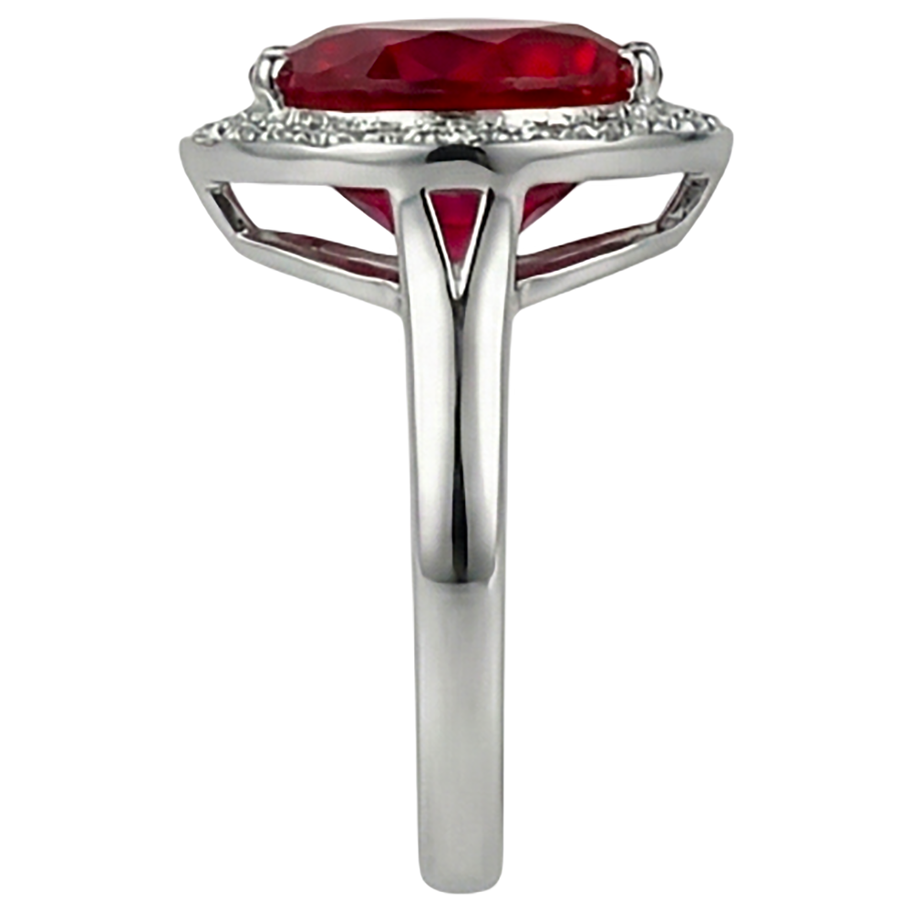 Anello con pietre preziose in oro 14K da 7,25 ct con rubino rosso e gioielli con diamanti