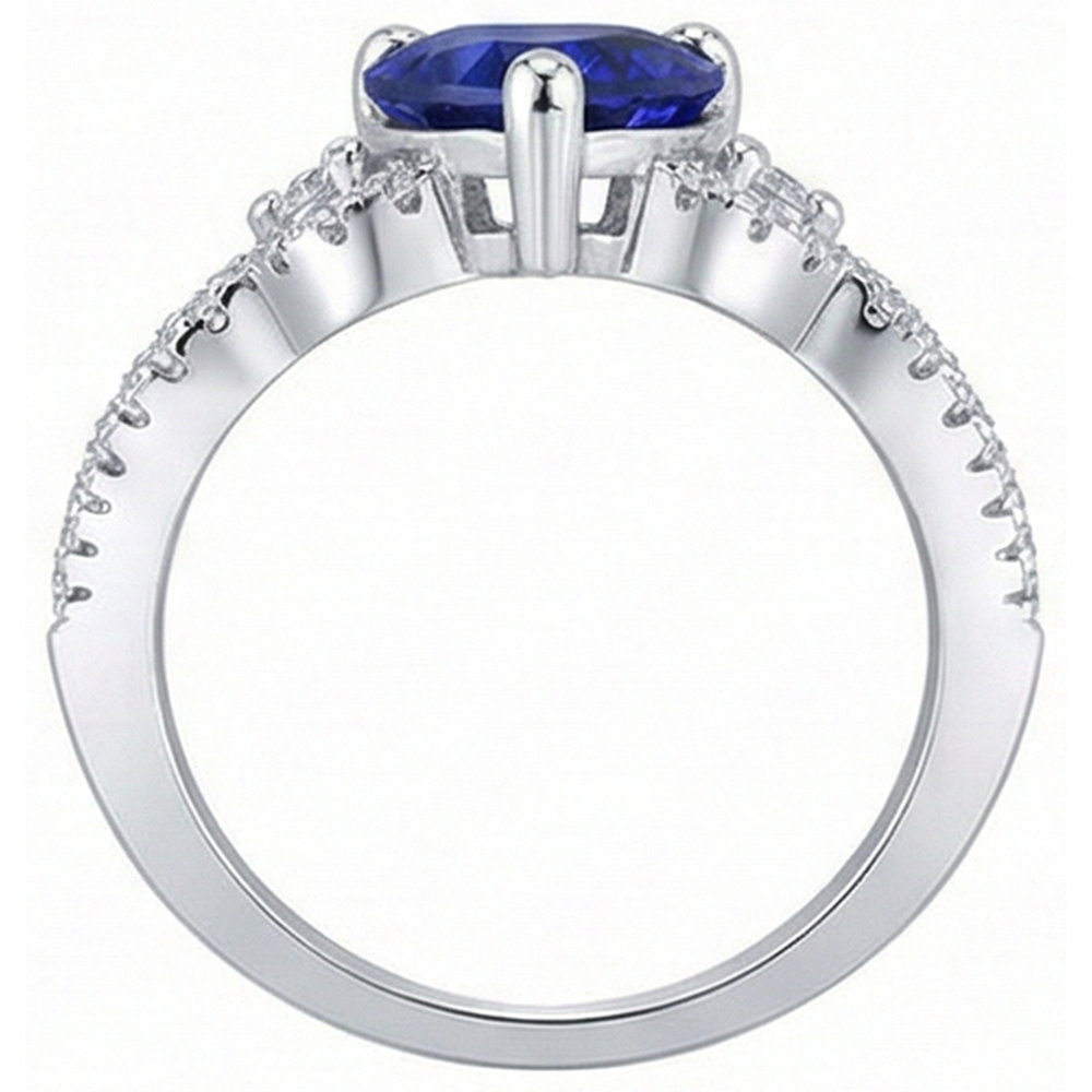 vero round diamante 3.50carati anello su bianco