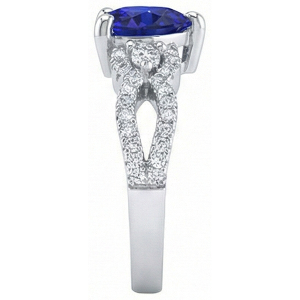 vero round diamante 3.50carati anello vista di profilo